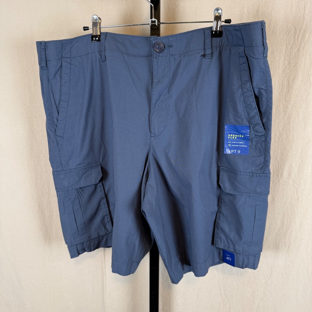 Apt. 9 Mens Premier Flex Cargo Shorts Vintage Indigo Blue 40 MA81X400SS